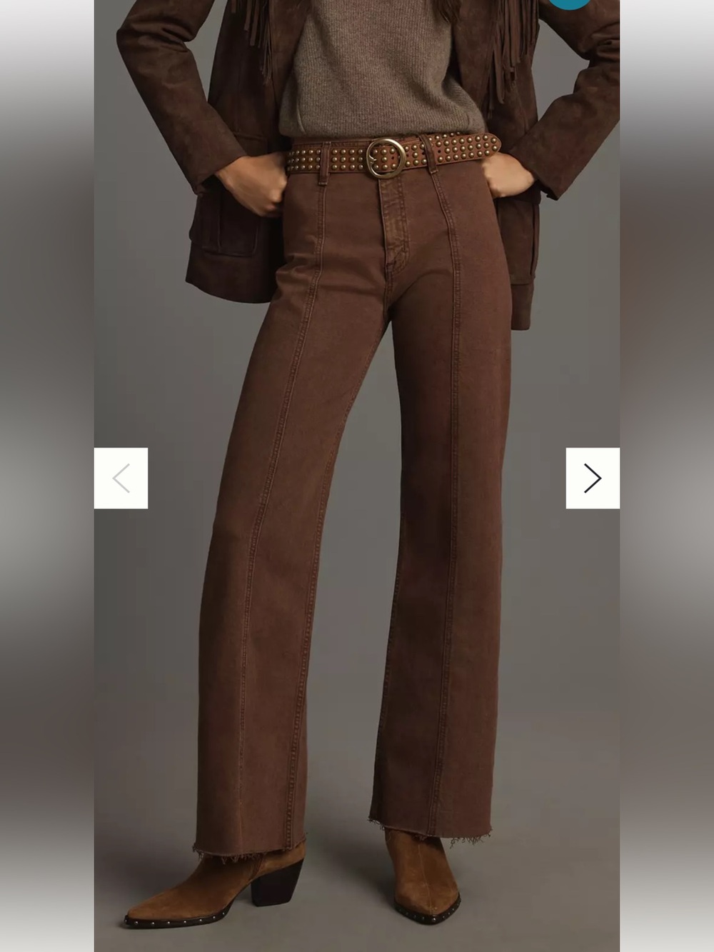pistola Brown High-Rise Wide Leg Jeans
